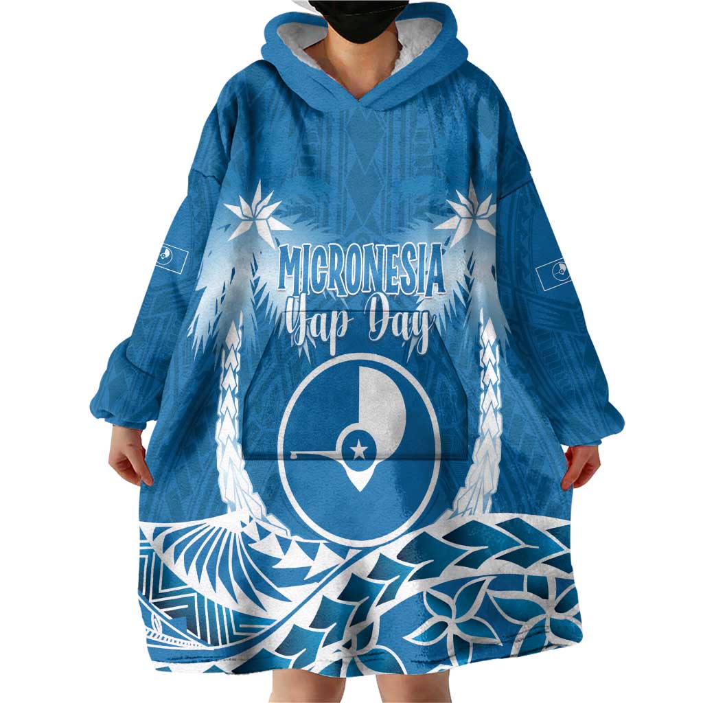 FSM Yap Day Wearable Blanket Hoodie 2025 Wa'ab Micronesia Flag Color