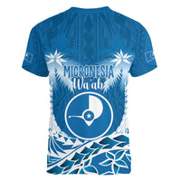 FSM Yap Day Women V-Neck T-Shirt 2025 Wa'ab Micronesia Flag Color