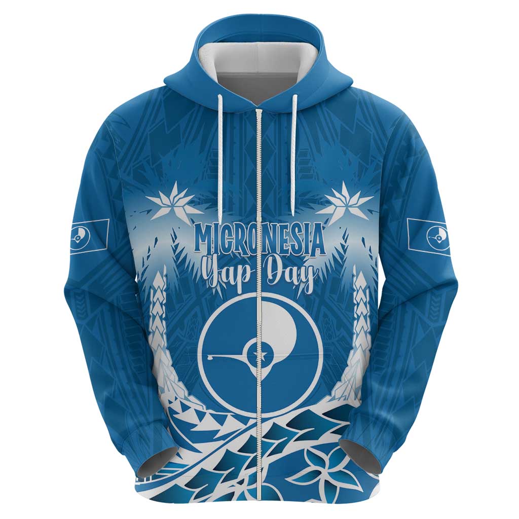 FSM Yap Day Zip Hoodie 2025 Wa'ab Micronesia Flag Color
