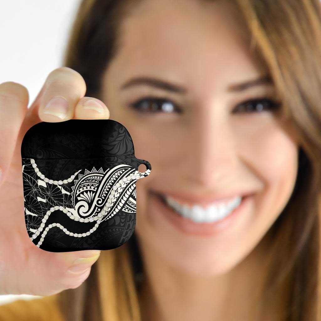 Aloha Hawaii Kalo Pikake Lei AirPods Case Chest Tattoo Black Hawaiian Pattern