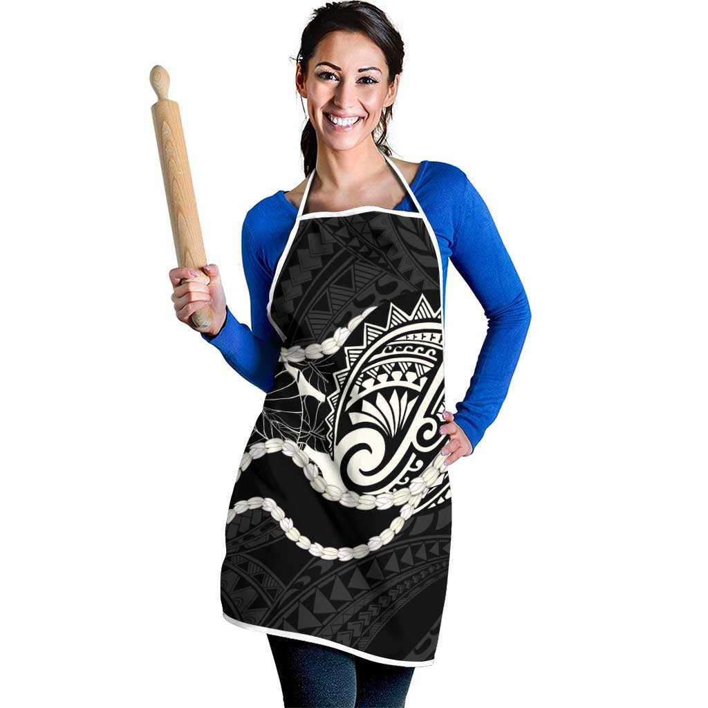 Aloha Hawaii Kalo Pikake Lei Apron Chest Tattoo Black Hawaiian Pattern