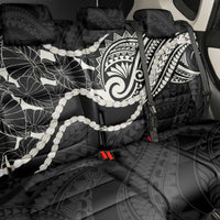 Aloha Hawaii Kalo Pikake Lei Back Car Seat Cover Chest Tattoo Black Hawaiian Pattern