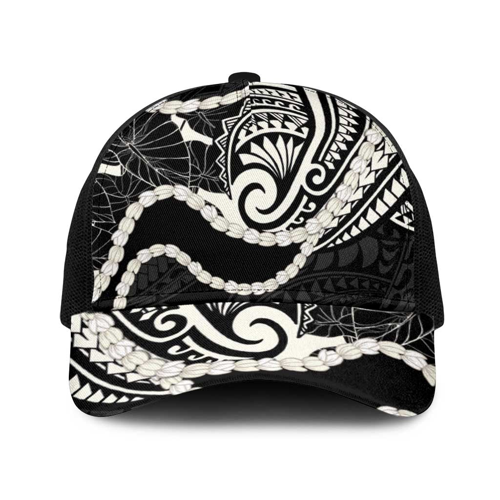 Aloha Hawaii Kalo Pikake Lei Baseball Net Cap Chest Tattoo Black Hawaiian Pattern