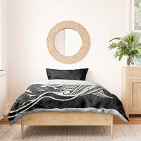 Aloha Hawaii Kalo Pikake Lei Bedding Set Chest Tattoo Black Hawaiian Pattern