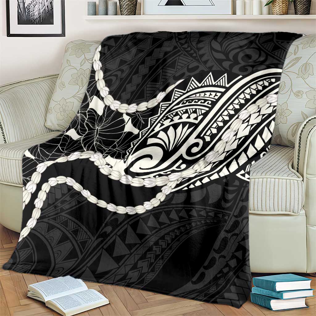 Aloha Hawaii Kalo Pikake Lei Blanket Chest Tattoo Black Hawaiian Pattern