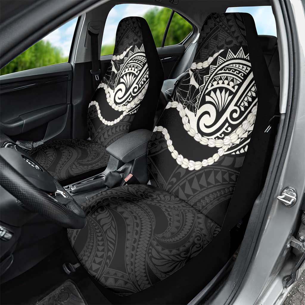 Aloha Hawaii Kalo Pikake Lei Car Seat Cover Chest Tattoo Black Hawaiian Pattern