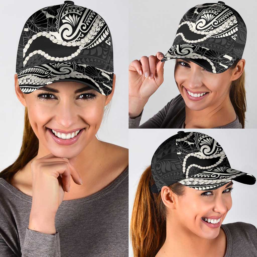 Aloha Hawaii Kalo Pikake Lei Classic Cap Chest Tattoo Black Hawaiian Pattern