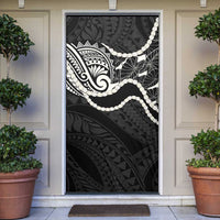 Aloha Hawaii Kalo Pikake Lei Door Cover Chest Tattoo Black Hawaiian Pattern