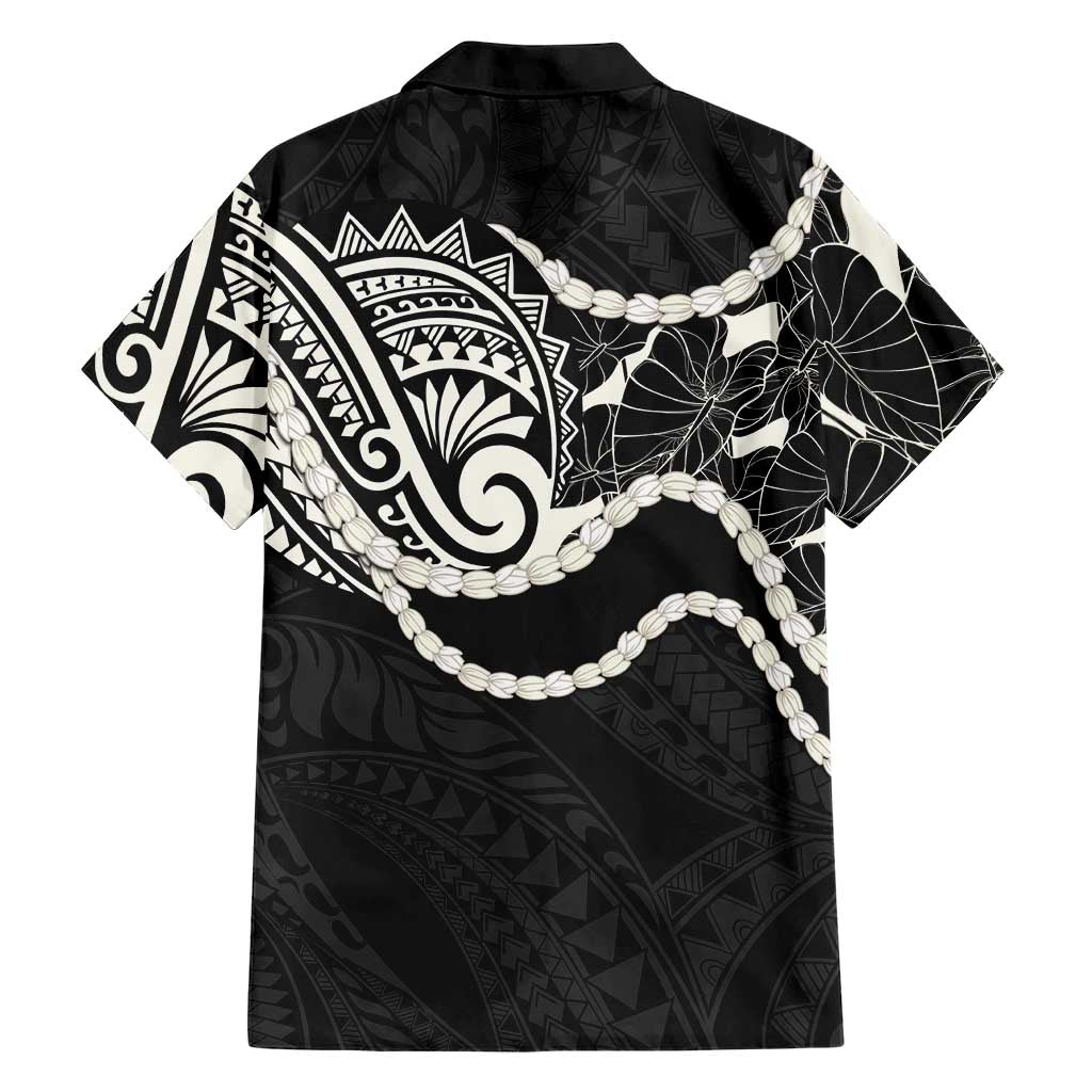 Aloha Hawaii Kalo Pikake Lei Family Matching Puletasi and Hawaiian Shirt Chest Tattoo Black Hawaiian Pattern LT14 - Polynesian Pride
