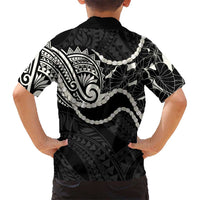 Aloha Hawaii Kalo Pikake Lei Kid Hawaiian Shirt Chest Tattoo Black Hawaiian Pattern