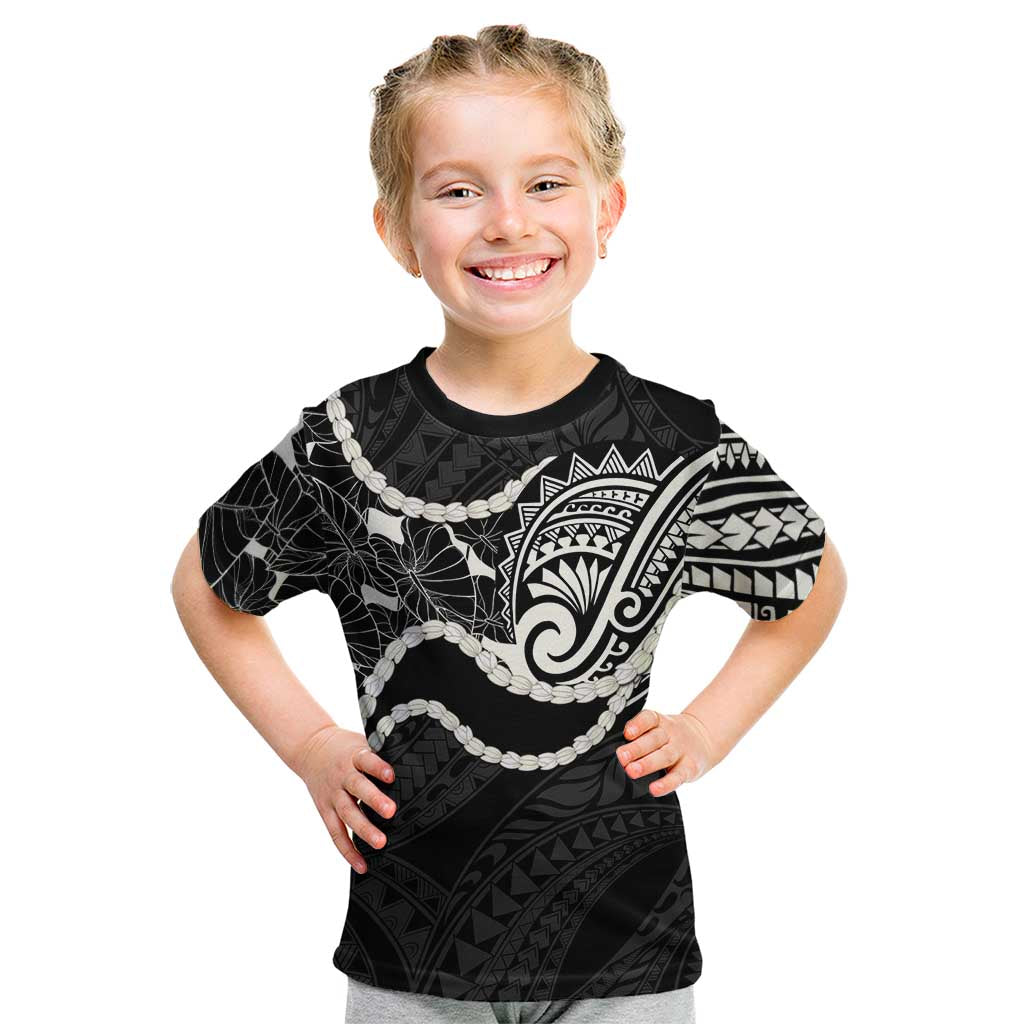 Aloha Hawaii Kalo Pikake Lei Kid T Shirt Chest Tattoo Black Hawaiian Pattern