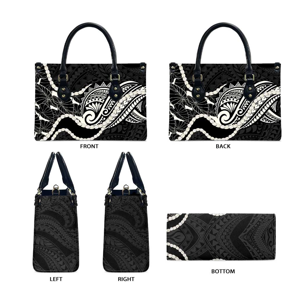 Aloha Hawaii Kalo Pikake Lei Leather Bag Chest Tattoo Black Hawaiian Pattern