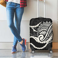 Aloha Hawaii Kalo Pikake Lei Luggage Cover Chest Tattoo Black Hawaiian Pattern