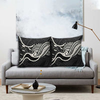 Aloha Hawaii Kalo Pikake Lei Pillow Cover Chest Tattoo Black Hawaiian Pattern