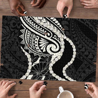 Aloha Hawaii Kalo Pikake Lei Puzzle Chest Tattoo Black Hawaiian Pattern