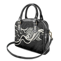 Aloha Hawaii Kalo Pikake Lei Shoulder Handbag Chest Tattoo Black Hawaiian Pattern