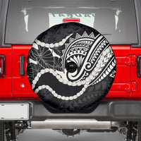 Aloha Hawaii Kalo Pikake Lei Spare Tire Cover Chest Tattoo Black Hawaiian Pattern