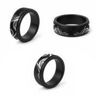 Aloha Hawaii Kalo Pikake Lei Spinner Ring Chest Tattoo Black Hawaiian Pattern