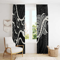 Aloha Hawaii Kalo Pikake Lei Window Curtain Chest Tattoo Black Hawaiian Pattern