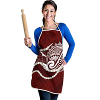 Aloha Hawaii Kalo Pikake Lei Apron Chest Tattoo Oxblood Hawaiian Pattern