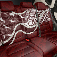 Aloha Hawaii Kalo Pikake Lei Back Car Seat Cover Chest Tattoo Oxblood Hawaiian Pattern