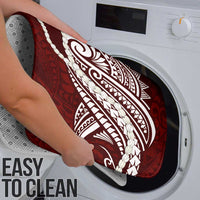 Aloha Hawaii Kalo Pikake Lei Bathroom Set Chest Tattoo Oxblood Hawaiian Pattern