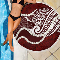 Aloha Hawaii Kalo Pikake Lei Beach Blanket Chest Tattoo Oxblood Hawaiian Pattern