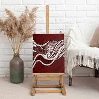 Aloha Hawaii Kalo Pikake Lei Canvas Wall Art Chest Tattoo Oxblood Hawaiian Pattern