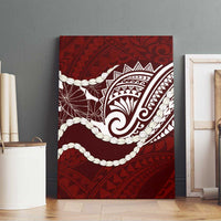 Aloha Hawaii Kalo Pikake Lei Canvas Wall Art Chest Tattoo Oxblood Hawaiian Pattern