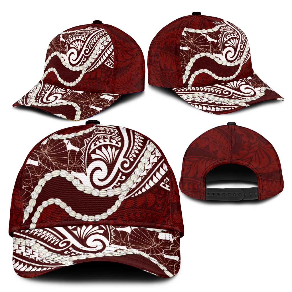 Aloha Hawaii Kalo Pikake Lei Classic Cap Chest Tattoo Oxblood Hawaiian Pattern