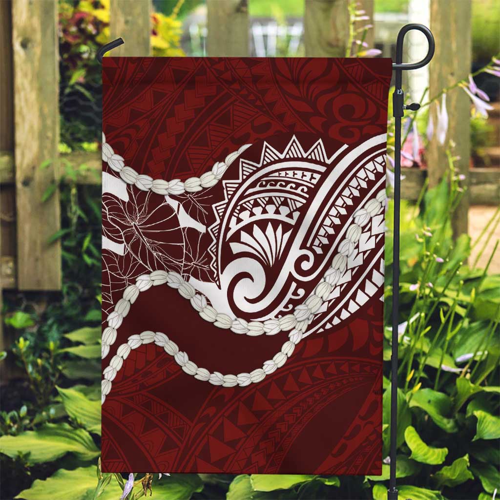 Aloha Hawaii Kalo Pikake Lei Garden Flag Chest Tattoo Oxblood Hawaiian Pattern