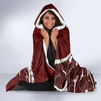 Aloha Hawaii Kalo Pikake Lei Hooded Blanket Chest Tattoo Oxblood Hawaiian Pattern