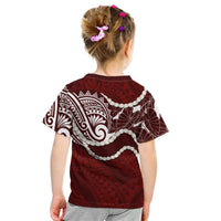 Aloha Hawaii Kalo Pikake Lei Kid T Shirt Chest Tattoo Oxblood Hawaiian Pattern