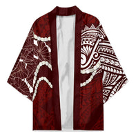 Aloha Hawaii Kalo Pikake Lei Kimono Chest Tattoo Oxblood Hawaiian Pattern