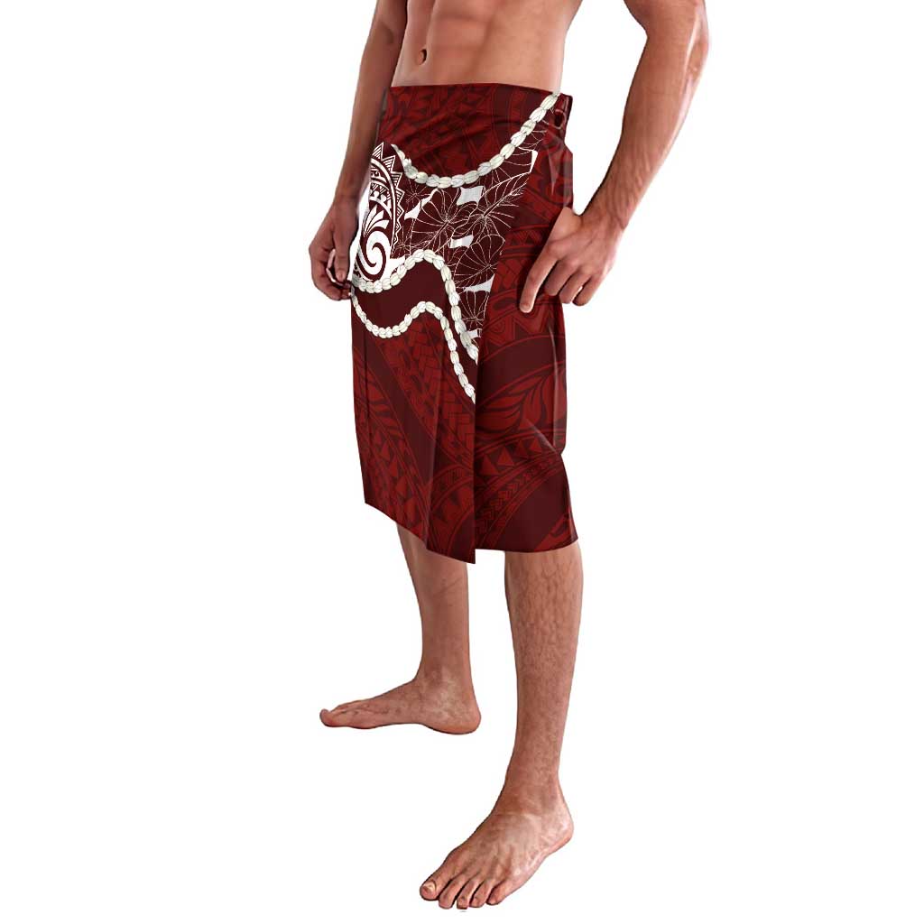 Aloha Hawaii Kalo Pikake Lei Lavalava Chest Tattoo Oxblood Hawaiian Pattern