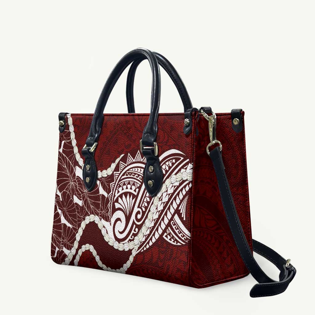 Aloha Hawaii Kalo Pikake Lei Leather Bag Chest Tattoo Oxblood Hawaiian Pattern