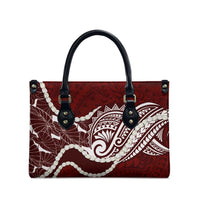 Aloha Hawaii Kalo Pikake Lei Leather Bag Chest Tattoo Oxblood Hawaiian Pattern
