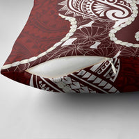 Aloha Hawaii Kalo Pikake Lei Pillow Cover Chest Tattoo Oxblood Hawaiian Pattern
