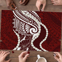 Aloha Hawaii Kalo Pikake Lei Puzzle Chest Tattoo Oxblood Hawaiian Pattern
