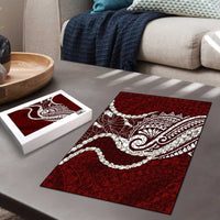 Aloha Hawaii Kalo Pikake Lei Puzzle Chest Tattoo Oxblood Hawaiian Pattern