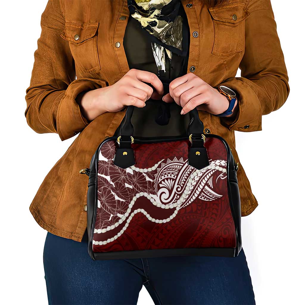 Aloha Hawaii Kalo Pikake Lei Shoulder Handbag Chest Tattoo Oxblood Hawaiian Pattern