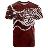 Aloha Hawaii Kalo Pikake Lei T Shirt Chest Tattoo Oxblood Hawaiian Pattern
