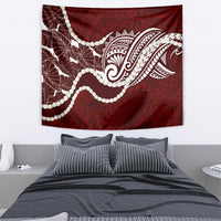 Aloha Hawaii Kalo Pikake Lei Tapestry Chest Tattoo Oxblood Hawaiian Pattern