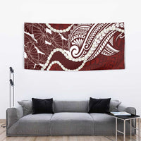 Aloha Hawaii Kalo Pikake Lei Tapestry Chest Tattoo Oxblood Hawaiian Pattern