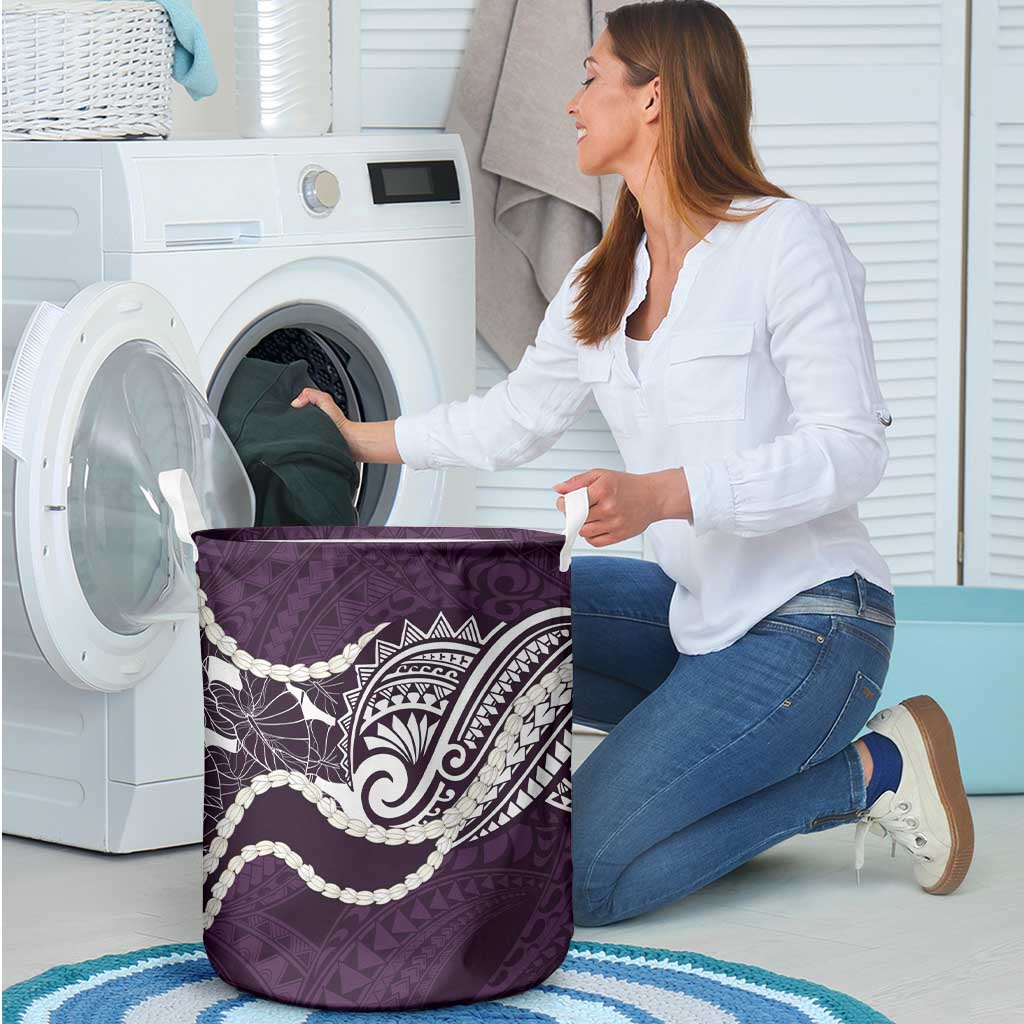Aloha Hawaii Kalo Pikake Lei Laundry Basket Chest Tattoo Purple Hawaiian Pattern