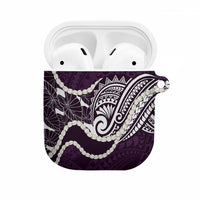 Aloha Hawaii Kalo Pikake Lei AirPods Case Chest Tattoo Purple Hawaiian Pattern