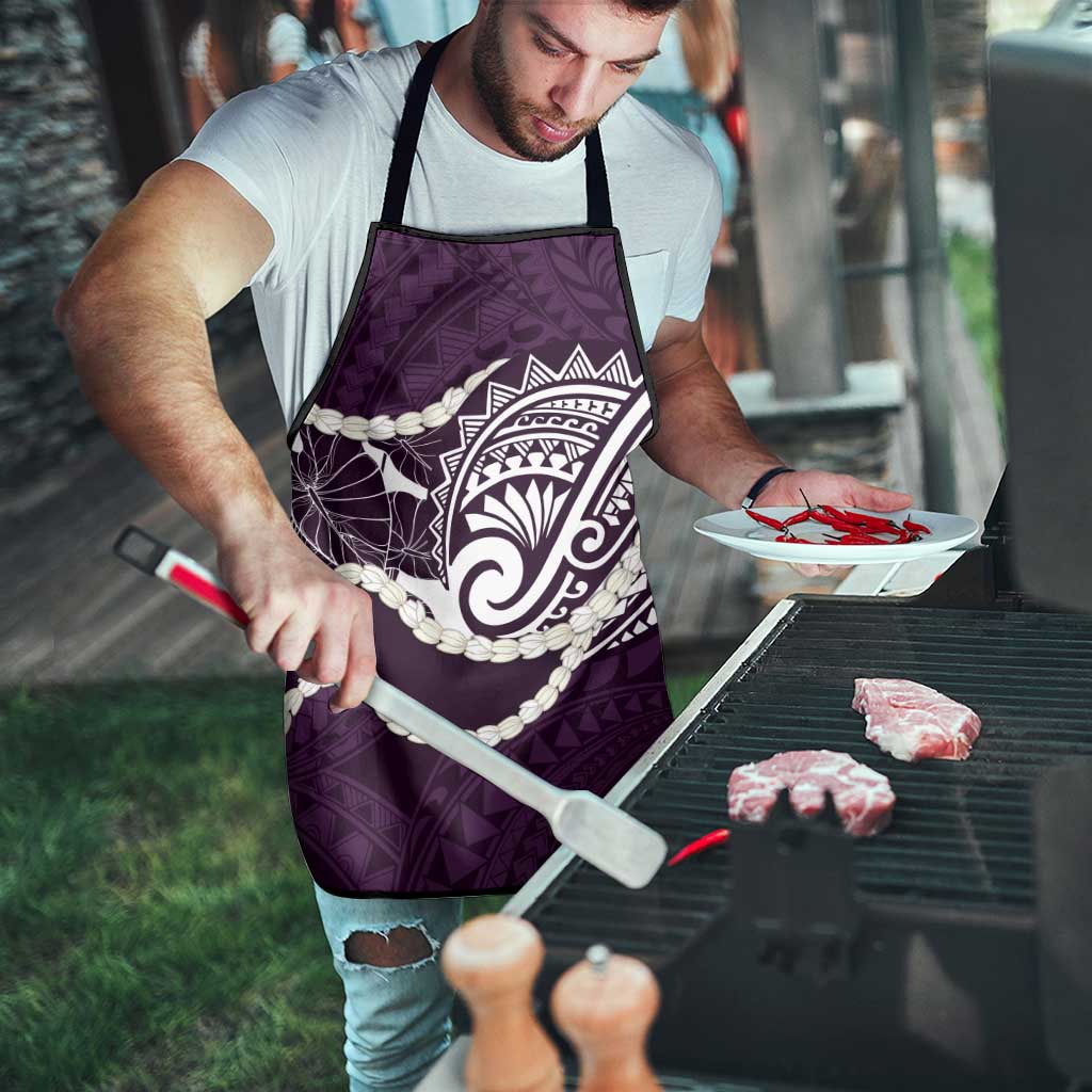Aloha Hawaii Kalo Pikake Lei Apron Chest Tattoo Purple Hawaiian Pattern