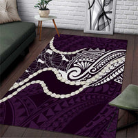 Aloha Hawaii Kalo Pikake Lei Area Rug Chest Tattoo Purple Hawaiian Pattern