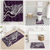 Aloha Hawaii Kalo Pikake Lei Bathroom Set Chest Tattoo Purple Hawaiian Pattern