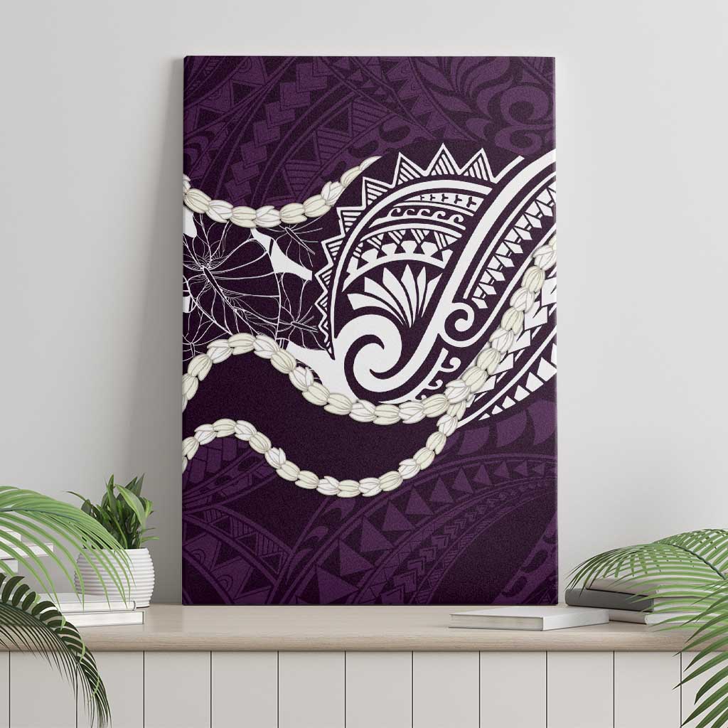 Aloha Hawaii Kalo Pikake Lei Canvas Wall Art Chest Tattoo Purple Hawaiian Pattern